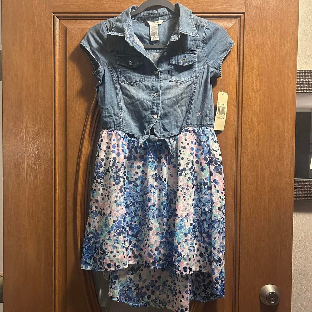 New‎ guess denim pinkpurple  Size 14 Girls Floral Dress